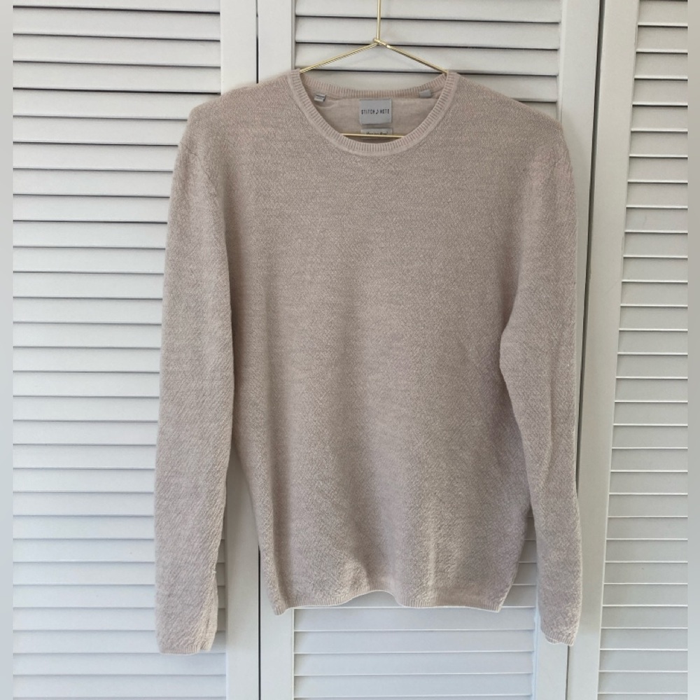 Stitch Note Merino Wool Sweater in Beige Size Large